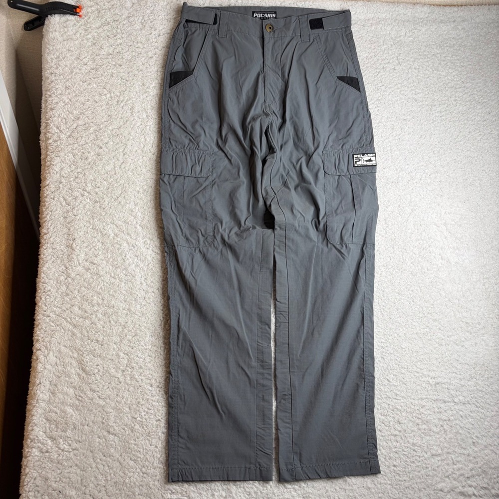 Pelagic Polaris Performance Fishing Pants Mens 30 Grey Cargo Ripstop P0 11033-00